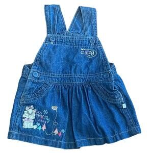 Disney Aristocats Marie Denim Jumper Dress Toddler 6-9 Months vintage Y2K Cute